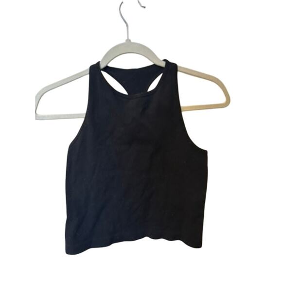 Free People Black Ribbed Racerback Tank Collection Nylon Blend - Picture 1 of 2